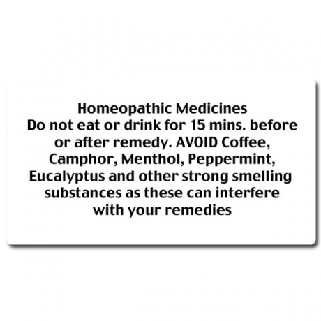 B1 - Homeopathic Medicine Instruction Labels