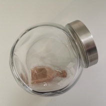 GLASS STORAGE JAR WITH SCOOP