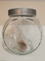 GLASS STORAGE JAR WITH SCOOP
