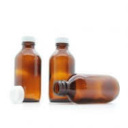 100ml screw cap bottle, amber moulded glass